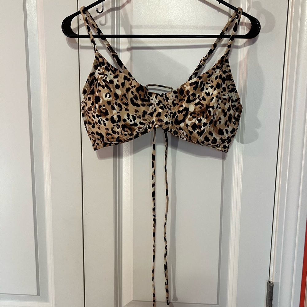 Time and Tru Leopard Print Bikini Top